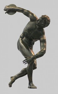 Roman bronze reduction of Myron's Discobolos, 2nd century CE.